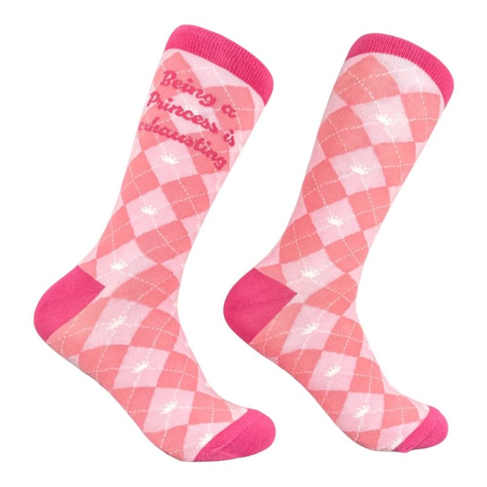 Being A Princess Is Exhausting Socks Funny Footwear For Ladies